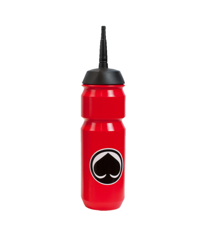 Water bottle with extended tip red